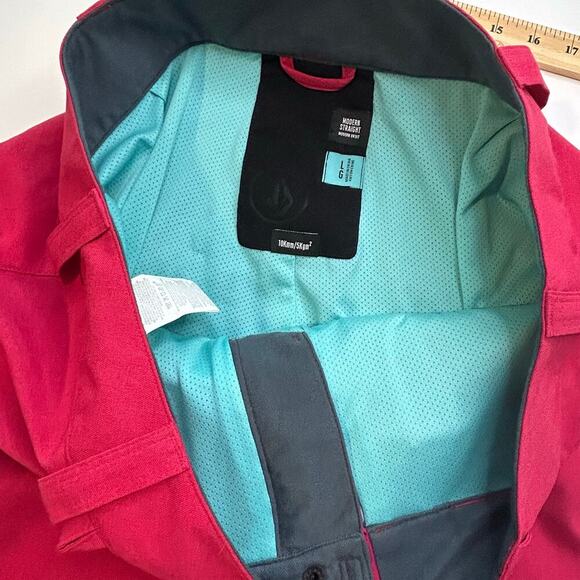 Volcom women's dark hot pink ski snowboard Transfer modern straight pants size L - Picture 8 of 12